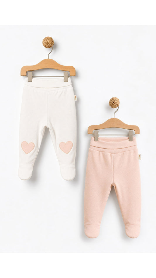 2 Pcs footed pants