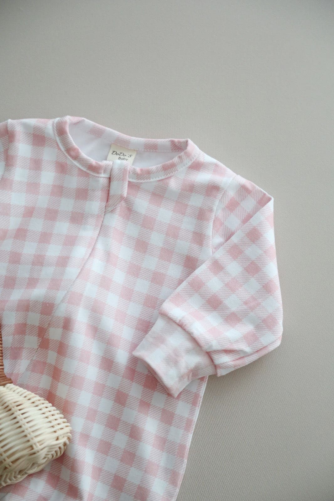 Plaid pink romper