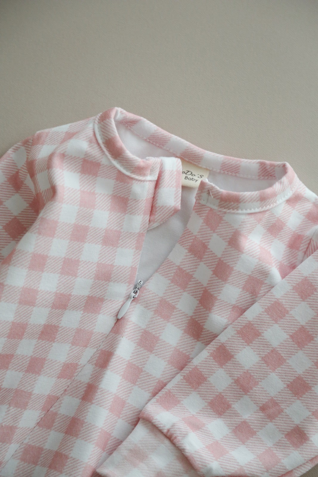 Plaid pink romper