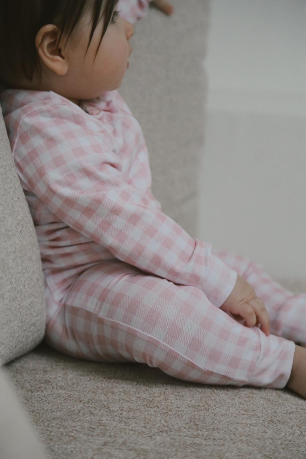 Plaid pink romper