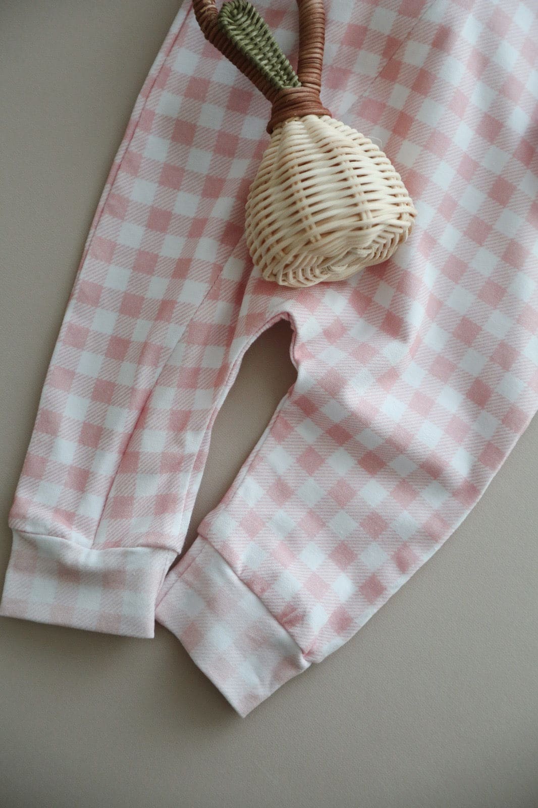 Plaid pink romper