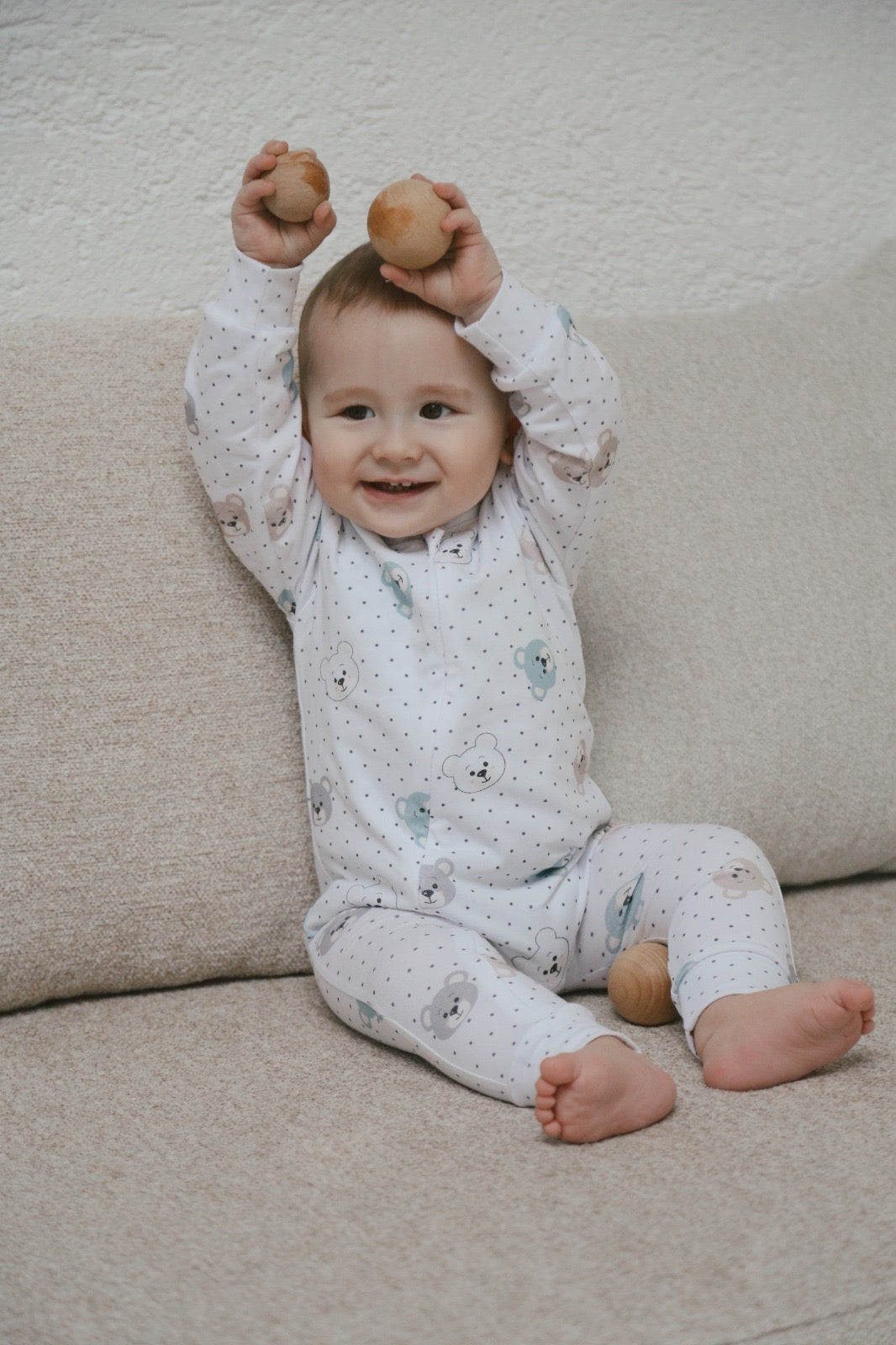 Blue teddy romper