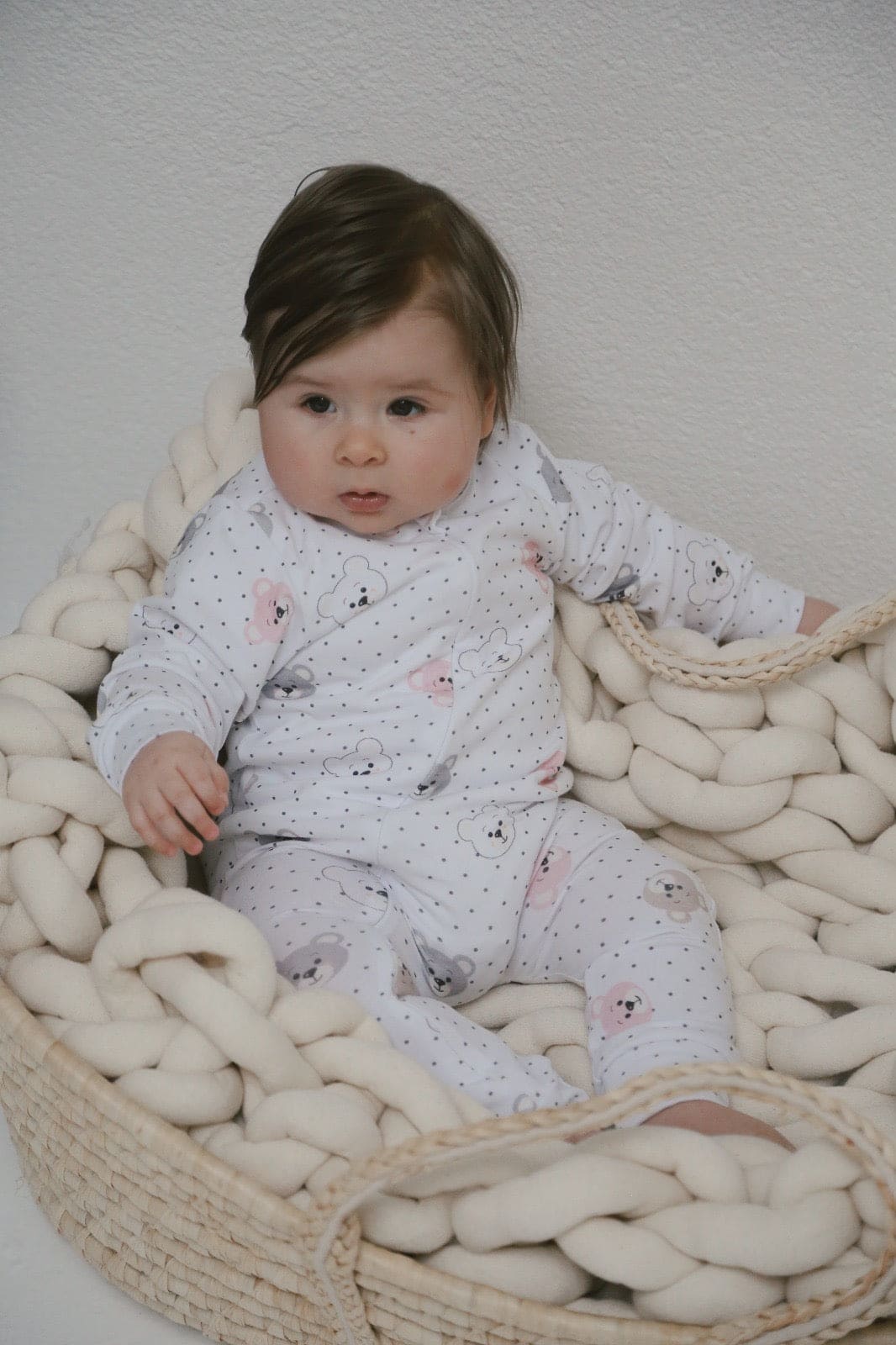 Soft pink teddy romper