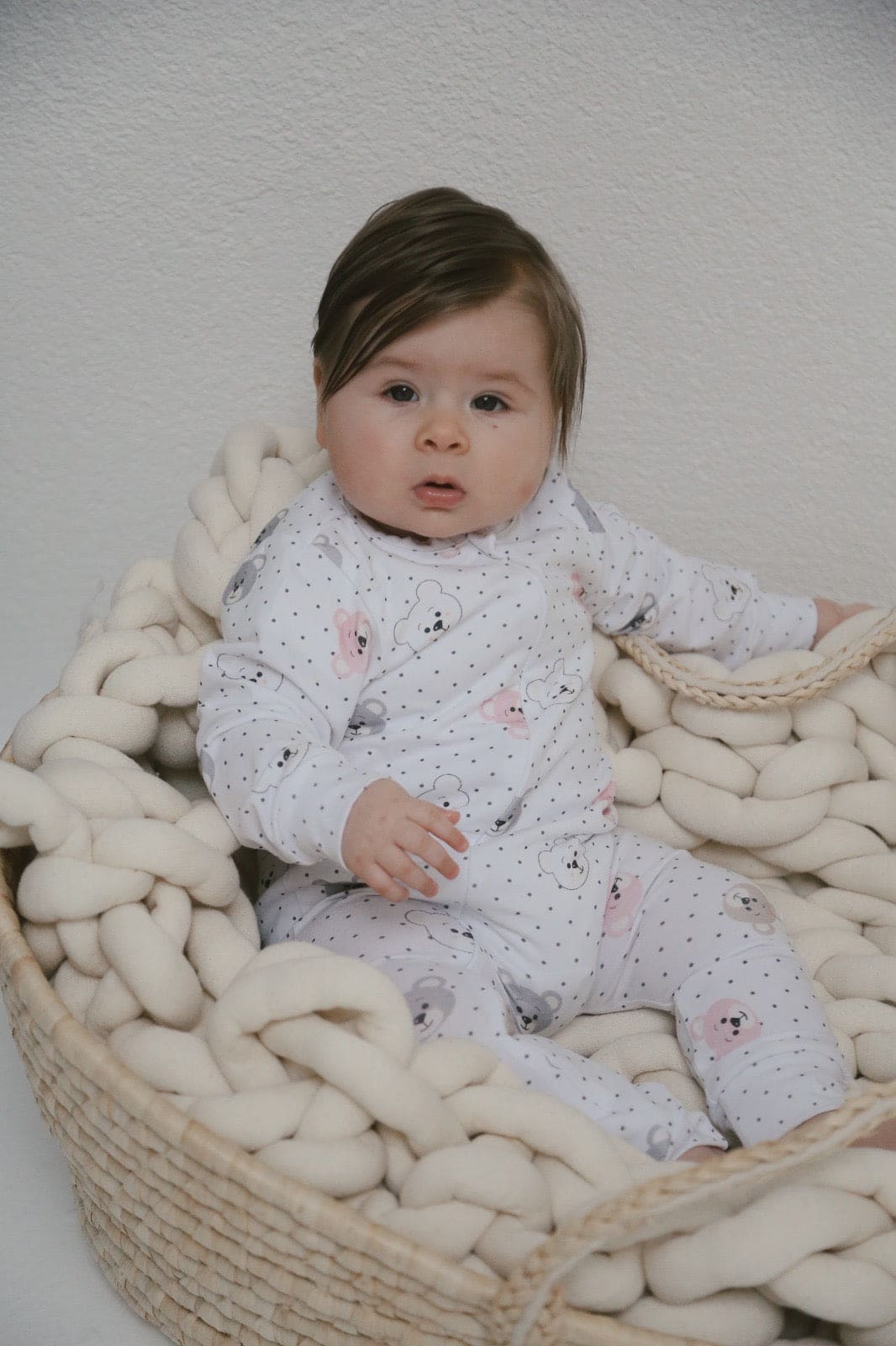 Soft pink teddy romper