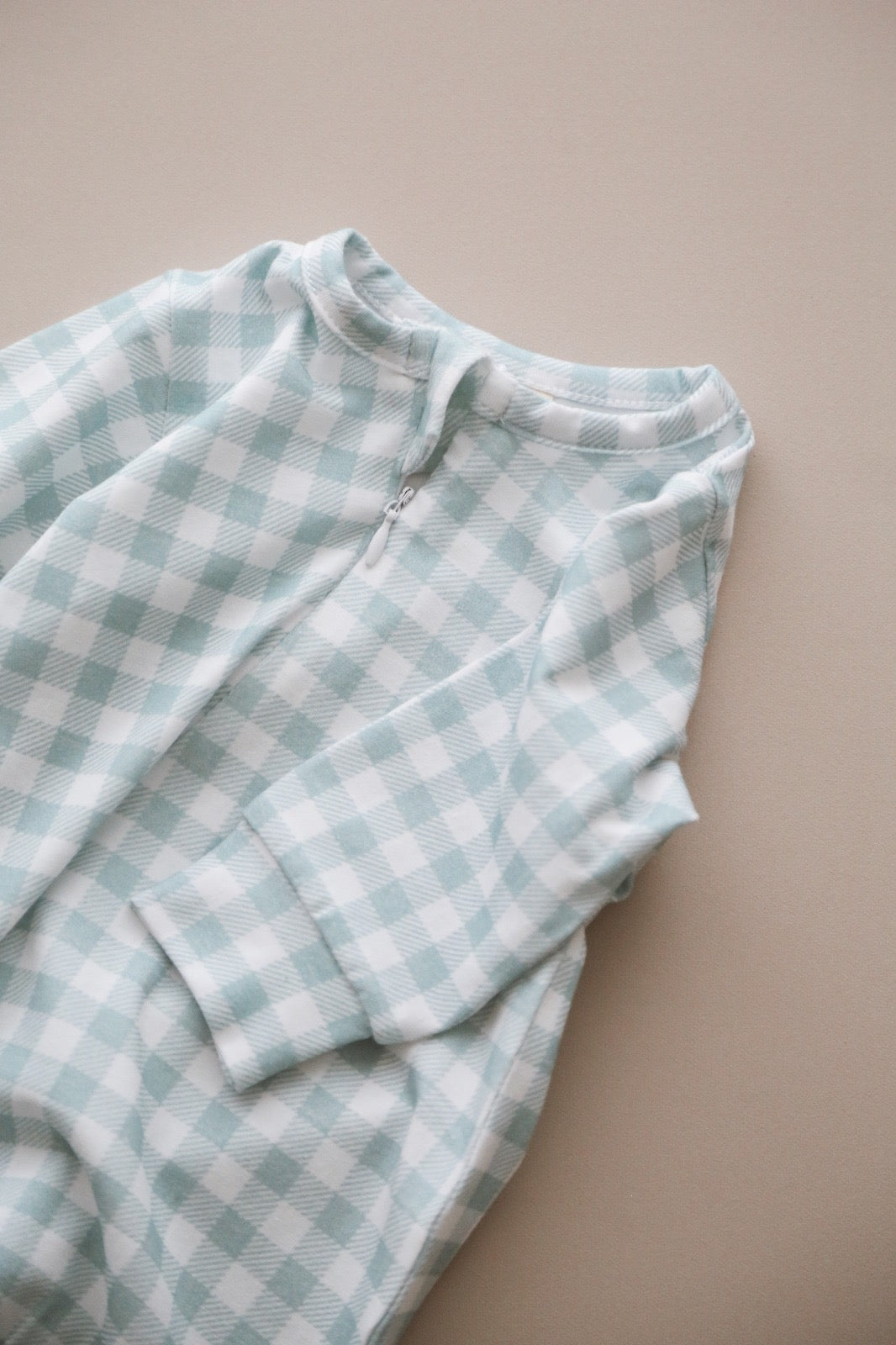 Plaid mint romper