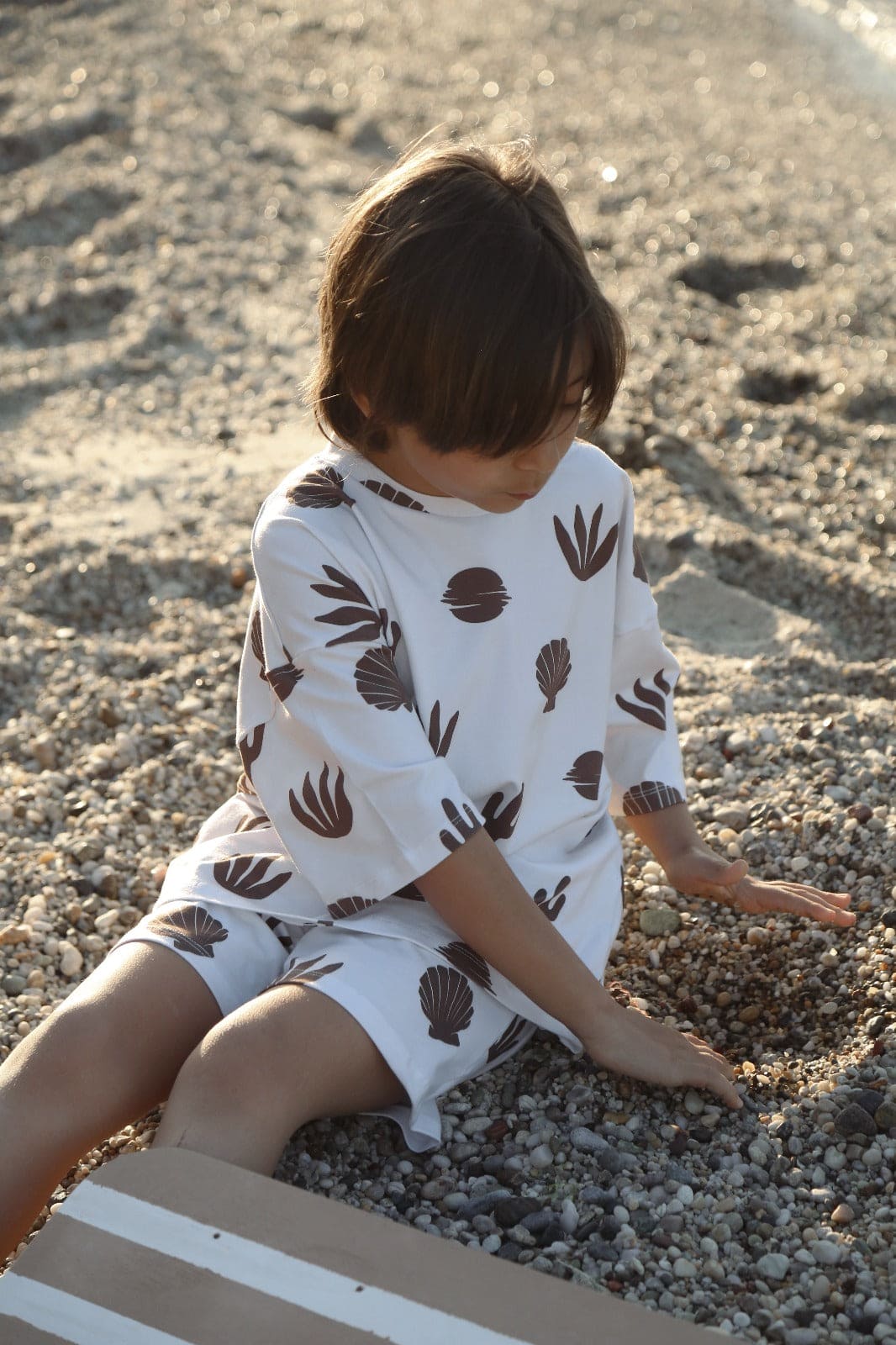 Cactus-Seashell unisex patterned short set