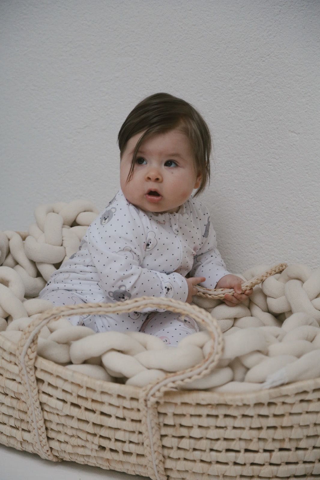 Soft pink teddy romper