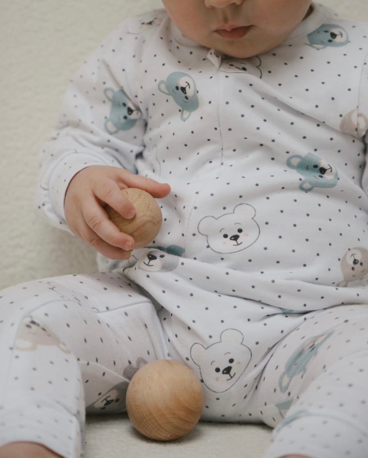 Blue teddy romper