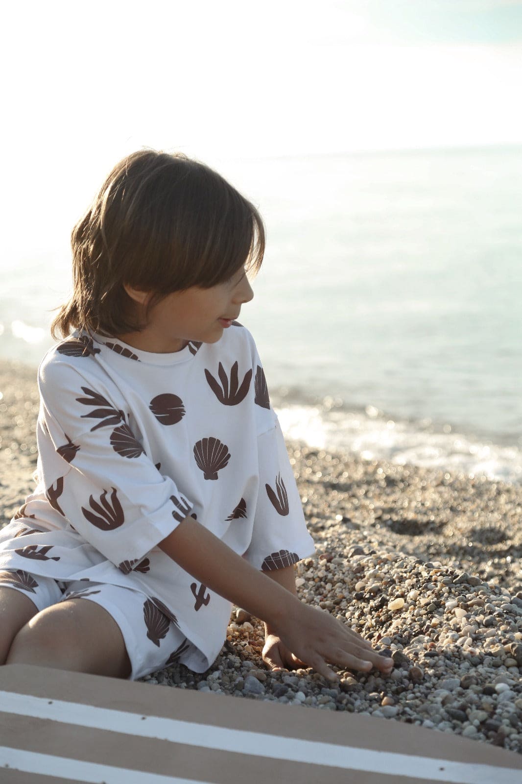 Cactus-Seashell unisex patterned short set