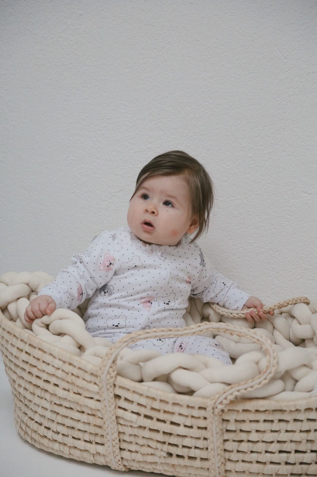 Soft pink teddy romper
