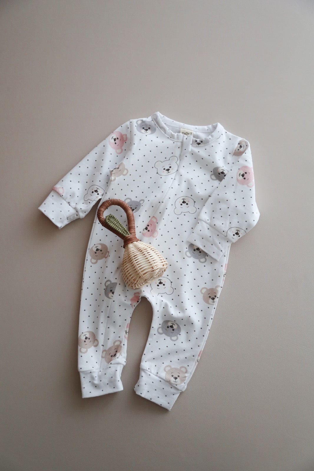 Soft pink teddy romper