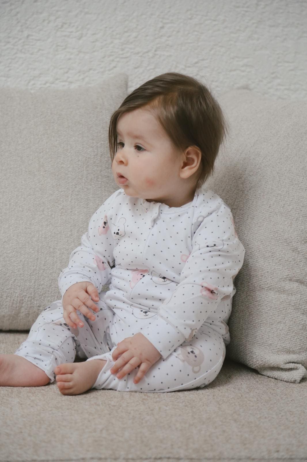 Soft pink teddy romper