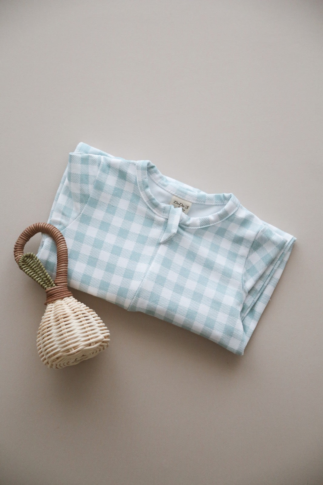 Plaid mint romper