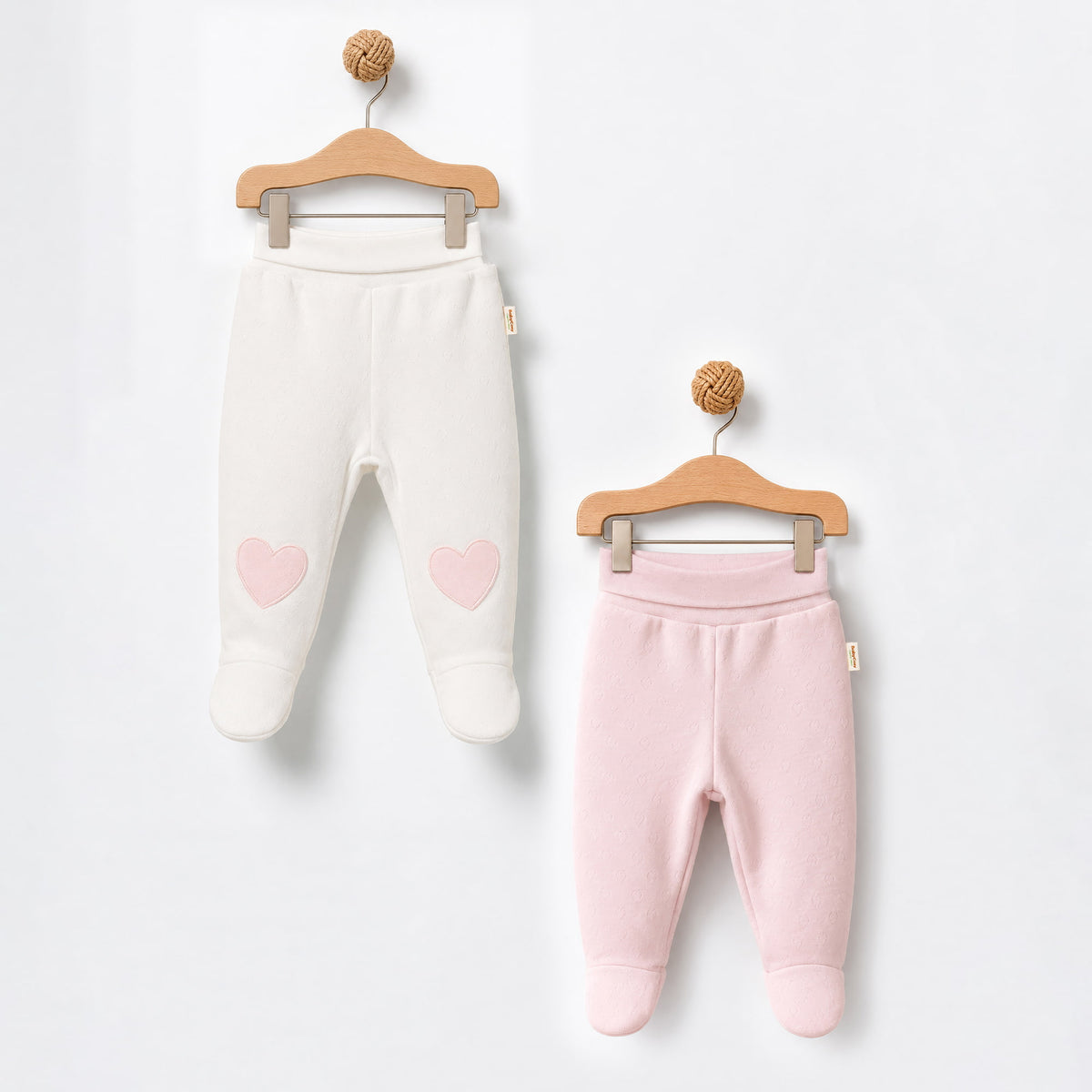 2 Pcs footed pants