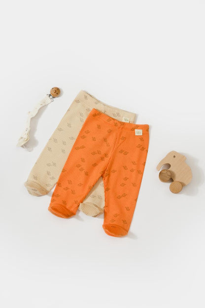 2 Pcs footed pants
