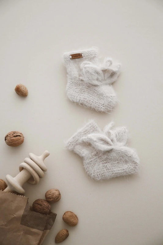 Rabbit with ears knit booties baby