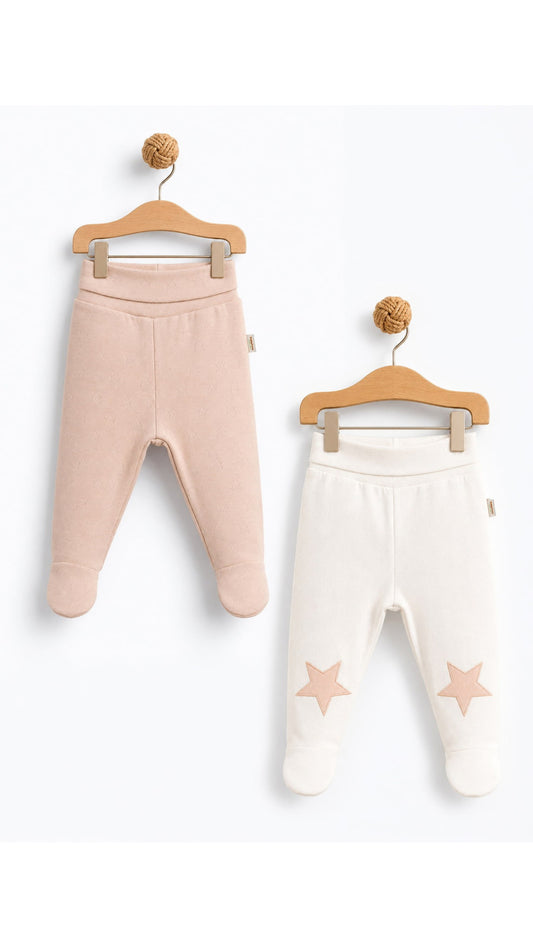 2 Pcs footed pants