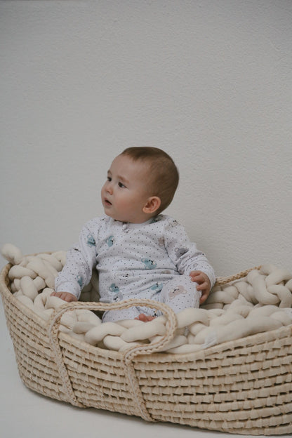 Blue teddy romper