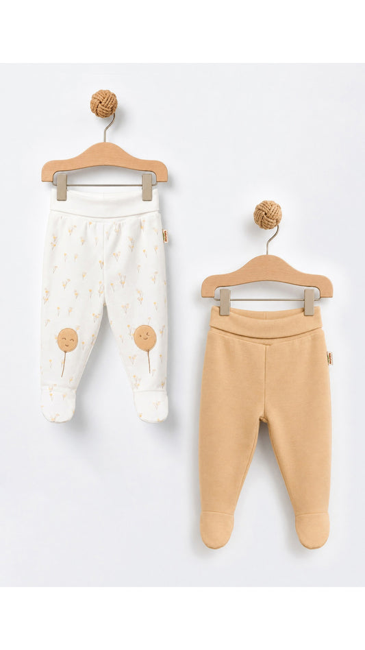 2 Pcs footed pants