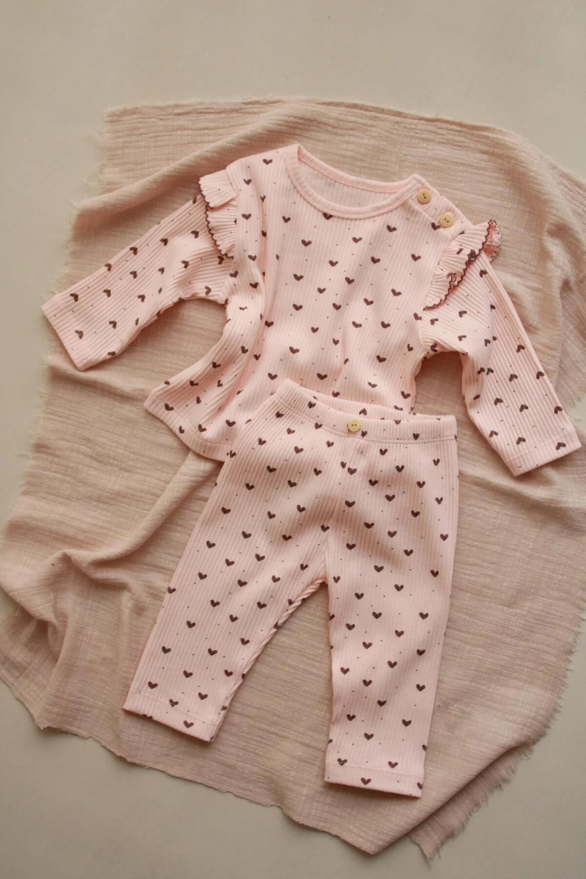Heart printed fancy girls bottom top set