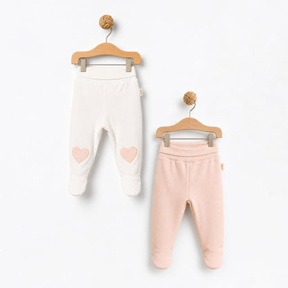 2 Pcs footed pants