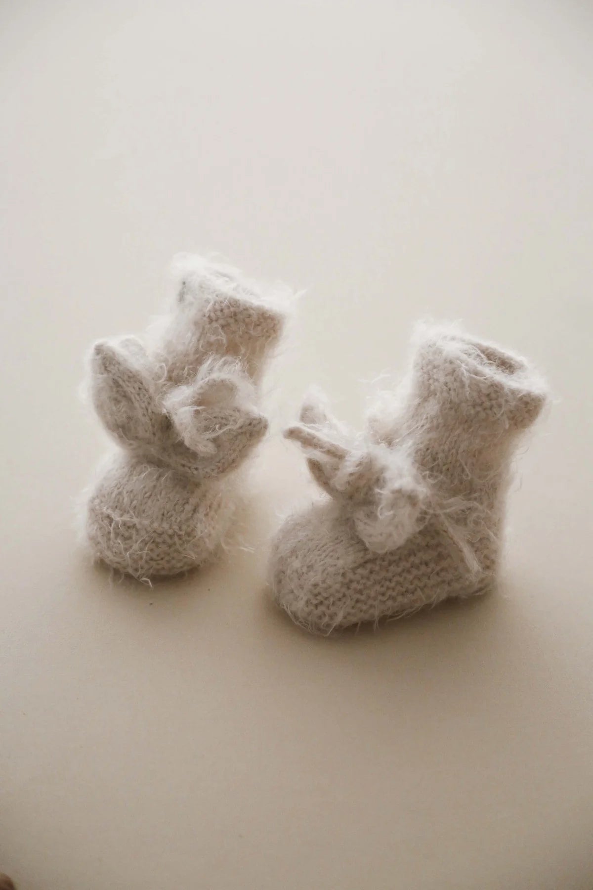 Rabbit with ears knit booties baby