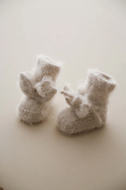 Rabbit with ears knit booties baby