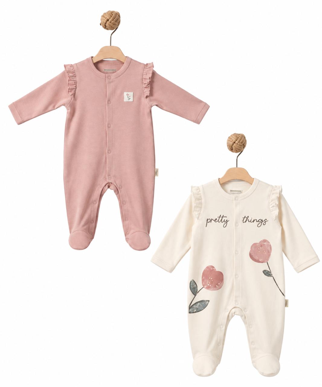 2 Pcs footed rompers