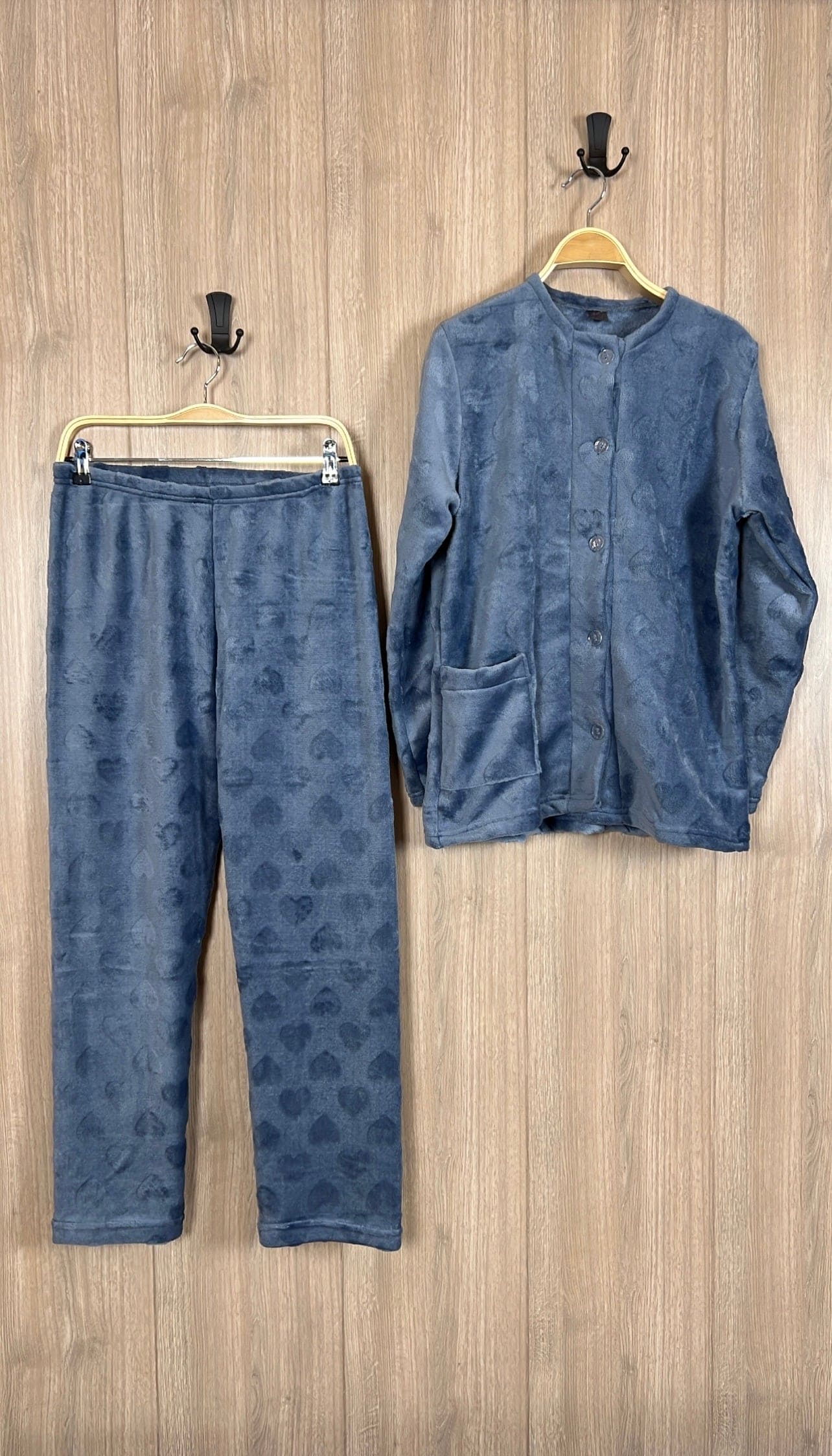 Fleece Button Jacket with pants Sets