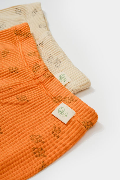 2 Pcs footed pants