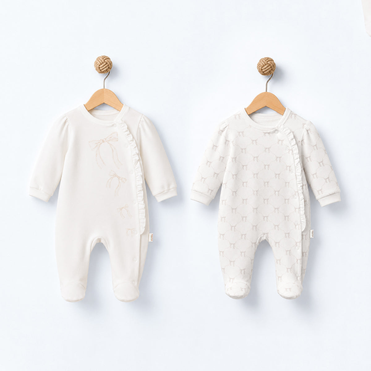2 Pcs footed rompers