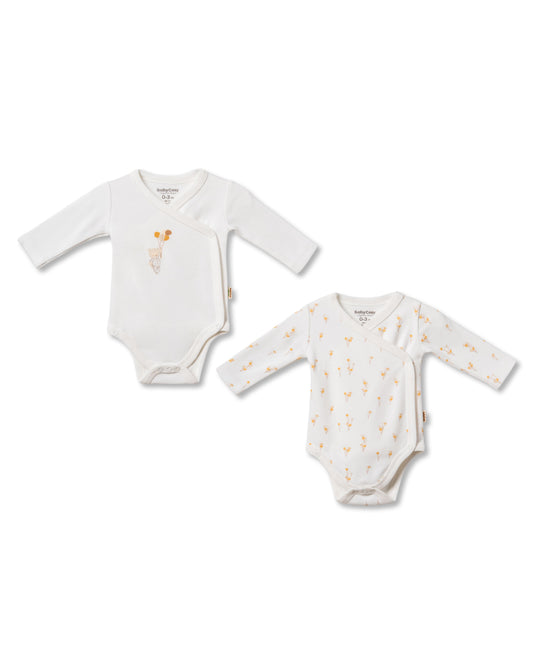 2 Pcs double breasted long sleeves bodysuits
